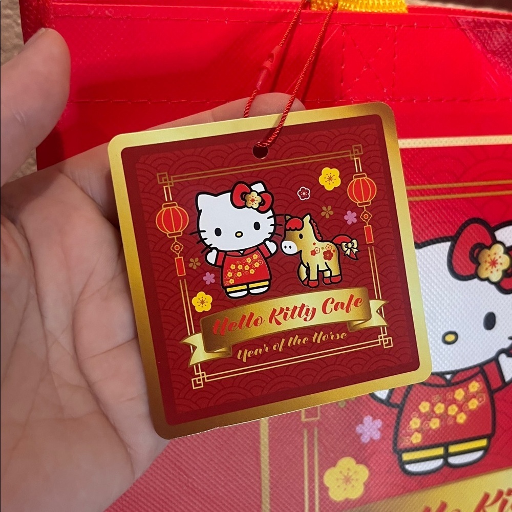 New Hello Kitty Cafe Year of the Horse Small Tote Bag Shopper NWT - Picture 4 of 7